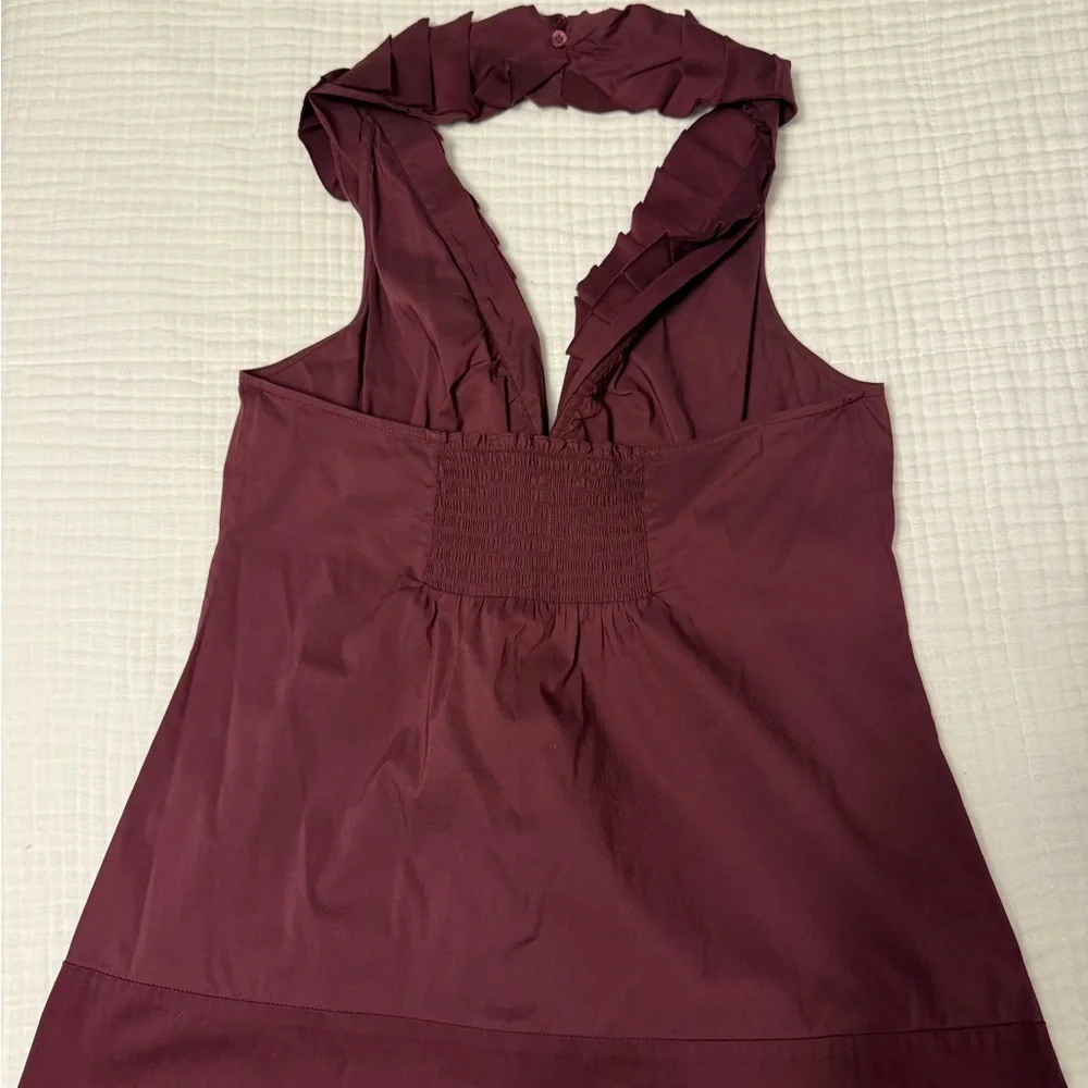 BCBGMaxAzria Red Ruffled Halter Tank Top - Picture 3 of 4